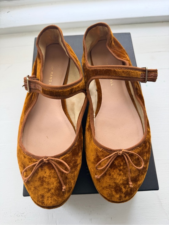 Loeffler Randall Shoes - Loeffler Randall Rust Velvet Mary Jane Flats